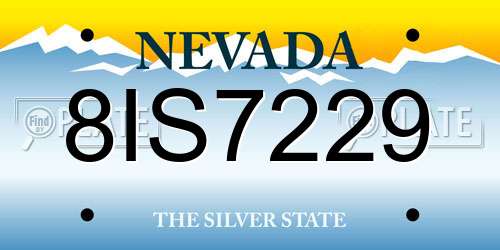 8IS7229 Nevada License Plate