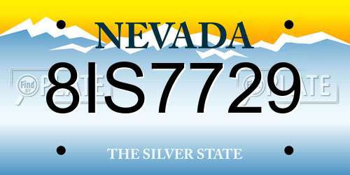 8IS7729 Nevada License Plate