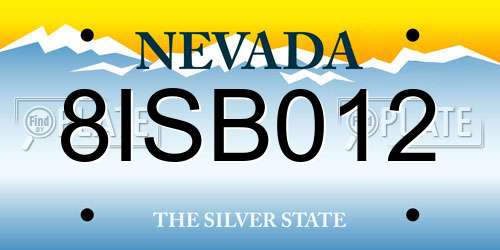 8ISB012 Nevada License Plate