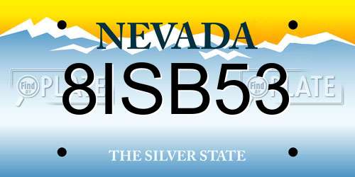 8ISB53 Nevada License Plate