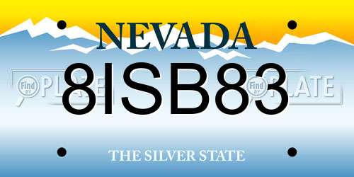 8ISB83 Nevada License Plate