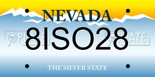 8ISO28 Nevada License Plate