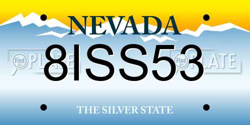 8ISS53 Nevada License Plate