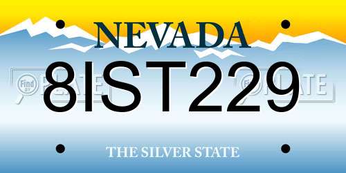 8IST229 Nevada License Plate