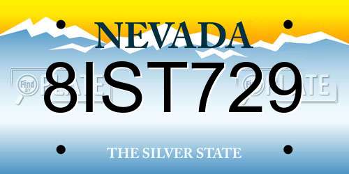 8IST729 Nevada License Plate