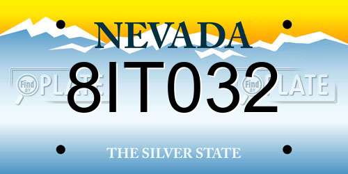 8IT032 Nevada License Plate