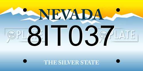 8IT037 Nevada License Plate