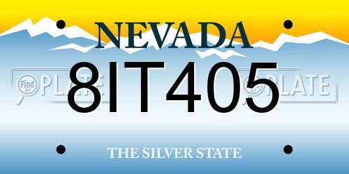 8IT405 Nevada License Plate