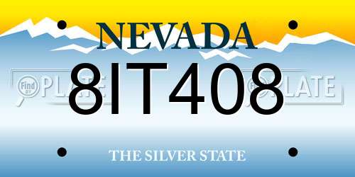 8IT408 Nevada License Plate