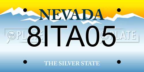 8ITA05 Nevada License Plate