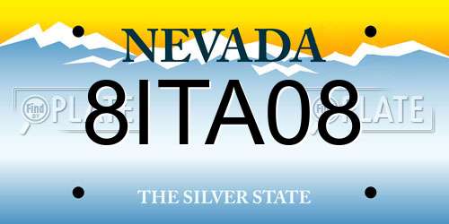 8ITA08 Nevada License Plate