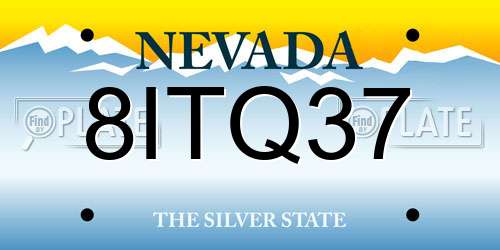 8ITQ37 Nevada License Plate