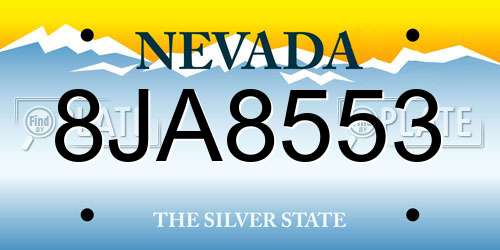 8JA8553 Nevada License Plate
