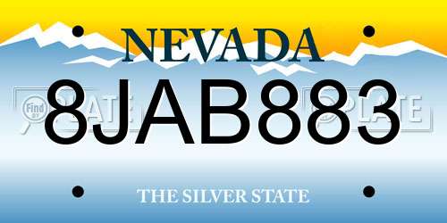 8JAB883 Nevada License Plate