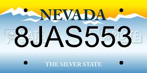 8JAS553 Nevada License Plate