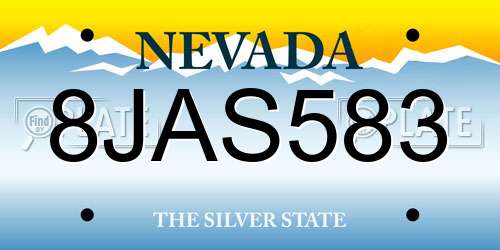 8JAS583 Nevada License Plate