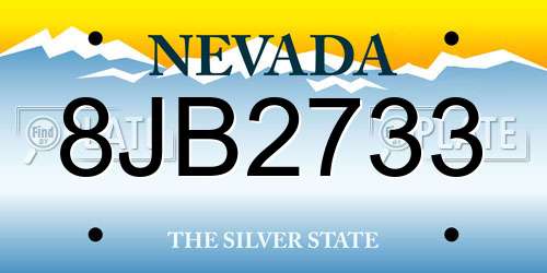 8JB2733 Nevada License Plate