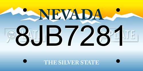 8JB7281 Nevada License Plate