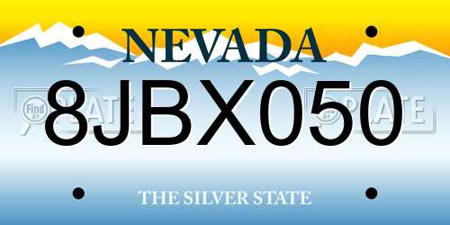 8JBX050 Nevada License Plate