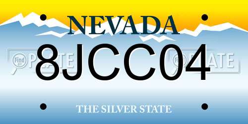 8JCC04 Nevada License Plate