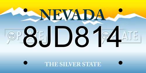 8JD814 Nevada License Plate