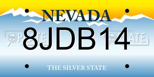 8JDB14 Nevada License Plate