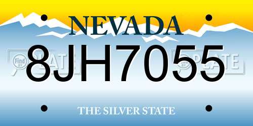 8JH7055 Nevada License Plate