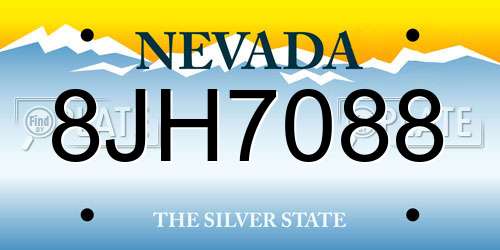 8JH7088 Nevada License Plate