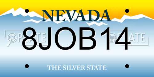 8JOB14 Nevada License Plate