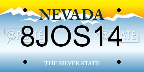 8JOS14 Nevada License Plate