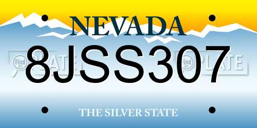8JSS307 Nevada License Plate
