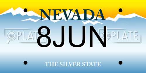 8JUN Nevada License Plate