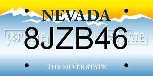 8JZB46 Nevada License Plate