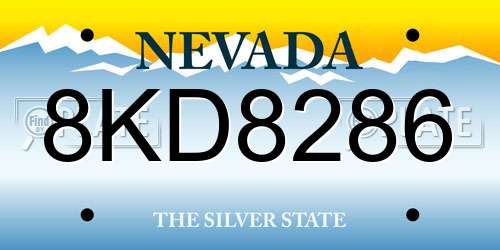 8KD8286 Nevada License Plate
