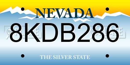 8KDB286 Nevada License Plate