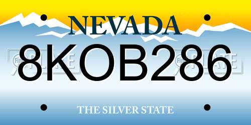 8KOB286 Nevada License Plate