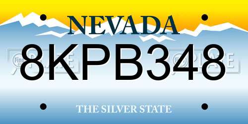 8KPB348 Nevada License Plate