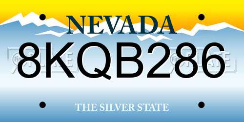 8KQB286 Nevada License Plate