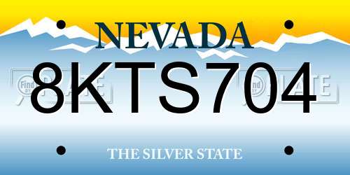 8KTS704 Nevada License Plate