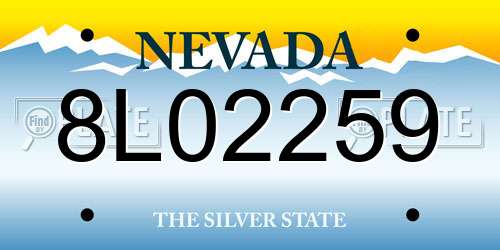 8L02259 Nevada License Plate