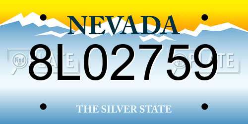 8L02759 Nevada License Plate