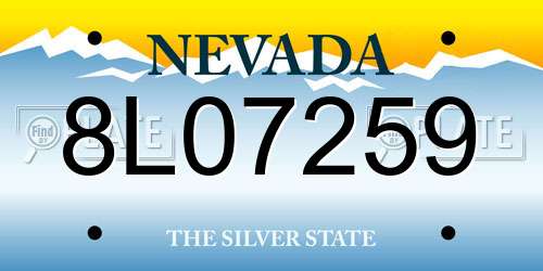 8L07259 Nevada License Plate
