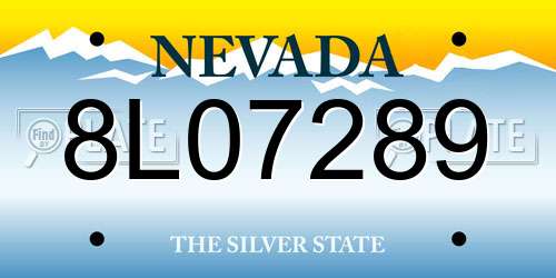 8L07289 Nevada License Plate