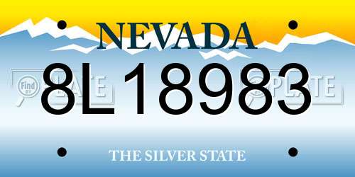 8L18983 Nevada License Plate
