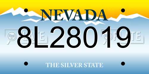 8L28019 Nevada License Plate