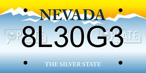 8L30G3 Nevada License Plate