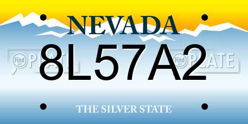 8L57A2 Nevada License Plate