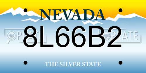 8L66B2 Nevada License Plate