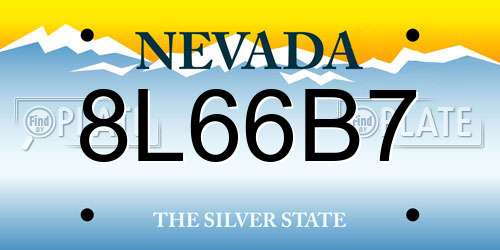 8L66B7 Nevada License Plate
