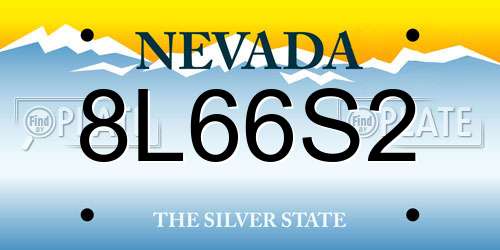 8L66S2 Nevada License Plate